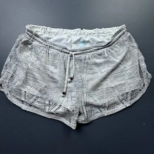 Prana Crochet Shorts Womens Medium White Elastic Waist Lined Beach Boho 90s Y2k - Picture 1 of 12