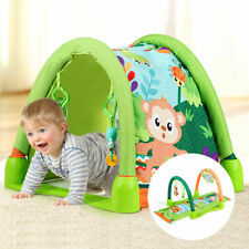 4-in-1 Green Activity Play Mat Baby Activity Center w/3 Hanging Toys
