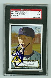 Stephen Drew Autographed 2006 Topps Heritage Card #248 Diamondbacks SGC Slabbed - Picture 1 of 1