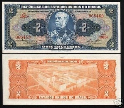 Brazil 2 CRUZEIROS P-151 ND 1954-1958 x 50 Pcs Lot BUNDLE UNC Brazilian BANKNOTE - Image 1 of 4