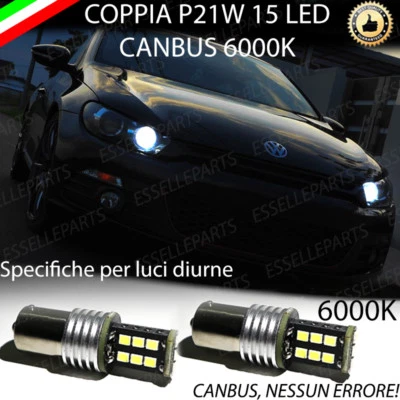COPPIA LUCI DIURNE DRL A LED VW SCIROCCO 6000K BIANCO NESSUN ERRORE - Immagine 1 di 4