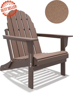 Folding Adirondack Chair HDPE All-Weather, Oversized Outdoor Patio Lawn Chair - Picture 1 of 12