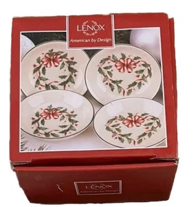 Set of 4 LENOX Holiday Holly Dipping Bowls Christmas Celebrations Party - Picture 1 of 4