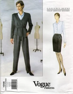 Vogue 1998 GEOFFREY BEENE Wrap Jacket, Blouse, Skirt & Pants Sz 6-10 UNCUT - Picture 1 of 5