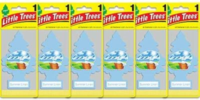 LITTLE TREES Car Air Freshener Hanging Paper Tree Home Car Summer Linen [6 Pack] - Image 1 of 3