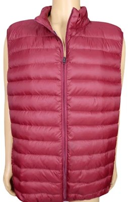 Red Packable Puffy Puffer Vest Jacket 3XL Hiking Camping Survival w/ Pouch NWT - Image 1 of 4