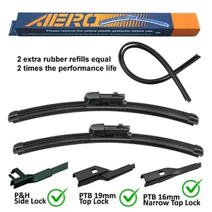 Repuesto de cuchillas limpiaparabrisas AERO 24""+19"" FABRICANTE DE EQUIPOS ORIGINALES Volkswagen VW CC Eos Golf Jetta GTI - Imagen 1 de 8