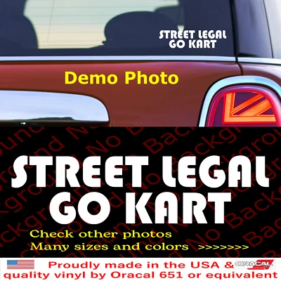 Calcomanía de vinilo troquelada STREET LEGAL GO KART para Mini Cooper R56 F56 R60 F60 FY142 Foto 1 de 4
