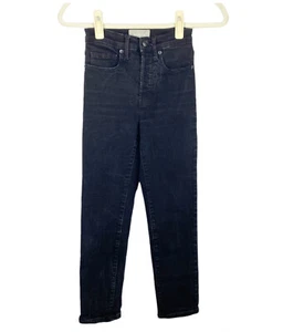 Jeans donna Everlane sigaretta vita alta slim dritto taglia 24 nero alla caviglia - Foto 1 di 5