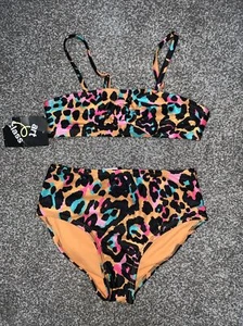 NWT Girls Art Class Animal Leopard Cheetah Print Bikini Swimsuit SIZE S 6/7 - Picture 1 of 2