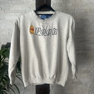 DISNEY “Pooh” “Be A Sport” Grey Kids Embroidered Vintage Sweatshirt Size M - Picture 1 of 5