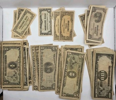 Philippines 1940s WW II Japanese Invasion Money.Lot Of 133.ALL Circulated. - Image 1 of 4