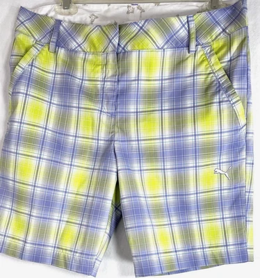 Pantalones cortos de golf Puma Sport Lifestyle para mujer talla 6 bolsillos a cuadros con cremallera usados Foto 1 de 4
