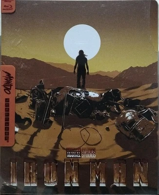 OUTER PLASTIC DAMAGED IRON MAN UK EXCLUSIVE MONDO 4K UHD+ BLU RAY STEELBOOK RARE - Image 1 of 4