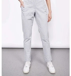 Pantalone Wildfang taglia 8 blu a righe coniche cotone elasticizzato pantalone essenziale - Foto 1 di 21