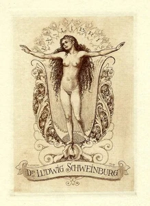 Hans Volkert: Exlibris / Weibl. Akt - Bild 1 von 1