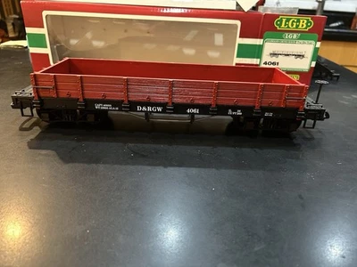 LGB 4061, D&RGW Low Sided Gondola, G Scale, Excellent Cond., W/Box, Germany - Image 1 of 4