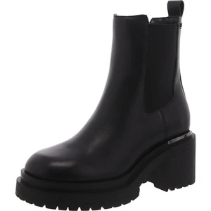 DKNY Womens Patria Black Leather Chelsea Boots Shoes 7.5 Medium (B,M) BHFO 6010 - Picture 1 of 3