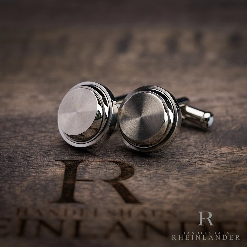 Cufflinks Montblanc Heritage 109812 Round in Stainless Steel Silver Color Clip