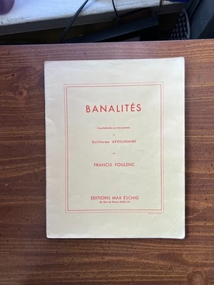 sheet music POULENC - Banalites for Piano & Voice - Apollinaire - Image 1 of 2