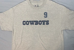 T-shirt NFL Dallas Cowboys Tony Romo numero 9 grigia marca NFL taglia Large - Foto 1 di 5