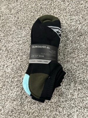 Calcetines Quicksilver para hombre corte bajo nuevos con etiquetas 5 pares 6-12 estampado de logotipo decorativo multicolor Foto 1 de 3