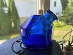 FIGURAL IGLOO TURTLE INK WELL inkwell COBALT BLUE BOTTLE PARASOL modern - Picture 1 of 4