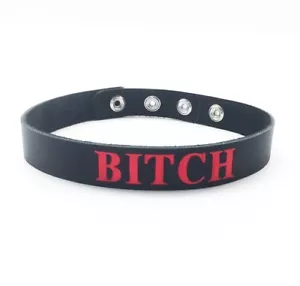 Echtleder schwarz Bitch Choker Kragen - Bild 1 von 6