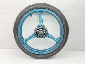 2007 Suzuki GSXR 750 Front Wheel Blue Tire Rim 55110-02H00 OEM GSXR750 GSXR600 - Foto 1 di 4