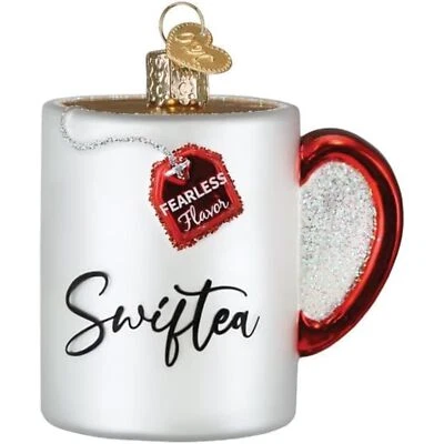 Antiguo Mundo Navidad Vidrio Soplado Adorno para Árbol de Navidad, Taza Swiftea Foto 1 de 4