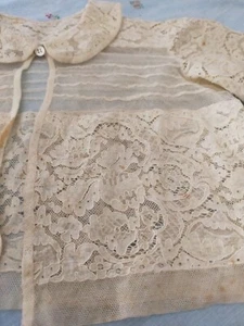 Brussels Lace Baby Boy Jesus Or Antique Doll Jacket - Picture 1 of 7