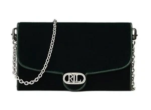 Ralph Lauren Velvet Wallet Adair Crossbody Elegant Bag Deep Emerald/Green $195 - Picture 1 of 8