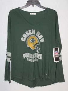 NEW Green Bay Packers T-Shirt Women's MEDIUM, '47 Brand / Long Sleeve Green NWT - Picture 1 of 6