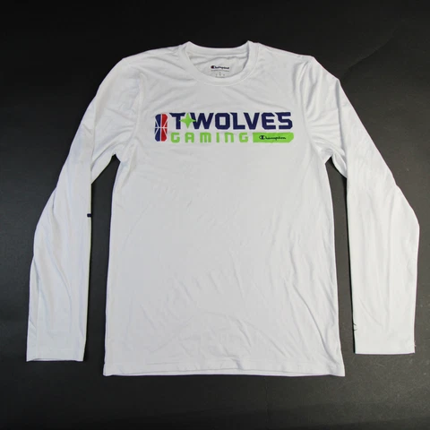 Minnesota Timberwolves Champion Long Sleeve Shirt Men's White Used Cover