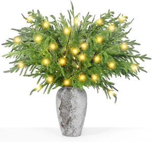 8 Pcs 30" Christmas Pine Branches, 6 Pcs Christmas Norfolk Pine Branches Artific - Picture 1 of 7