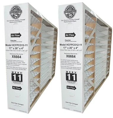 Lennox X6664 (paquete de 2)- Filtro de clima saludable de 17" x 26" x 4" para PCO-12C MERV 11 Foto 1 de 2