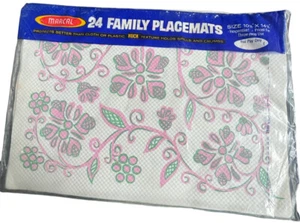 Vtg Marcal Placemats 1965 Pink Floral Unopened Sealed Package of 24 Mid Century - Picture 1 of 4