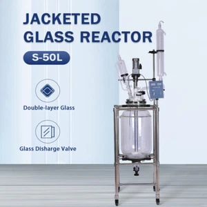 50L Double-Layer Glass Jacket Type Reactor Chemical Stirring Reactor Vessel - Picture 1 of 16