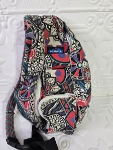 KAVU Rope Sling Bag Crossbody Backpack Multi-Color Floral Design - Picture 1 of 18