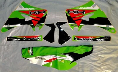 KX 125 KX250 N ESTILO V2 GRÁFICOS CON CUBIERTA DE ASIENTO PINZA CUBIERTA NOS 03-07 KAWASAKI Foto 1 de 4