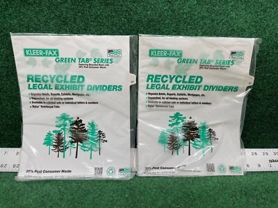 2 - Kleer-Fax Green Tab Series Reciclados Legales Exposiciones Divisores Paquete de 25 # 57 Foto 1 de 4
