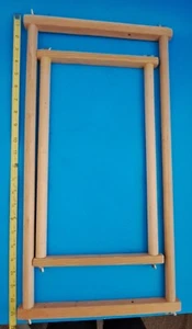 WOOD SCROLL FRAMES KIT NEEDLEPOINT CROSS STITCH EMBROIDERY CREWEL ADJUSTABLE - Picture 1 of 1