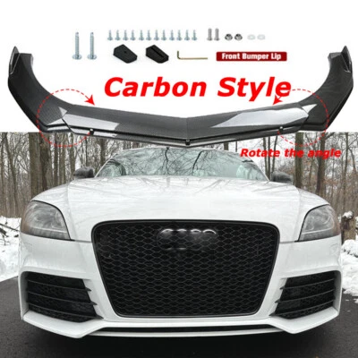 For Audi TT RS 8N A3 Carbon fiber Style Front Bumper Lip Spoiler Splitter Body Foto 1 de 4