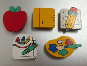 Button Covers with Bright Colored Education & Teacher Theme Design - Picture 1 of 3
