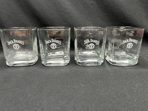 Jack Daniels Low Old Fashion High Ball - 4 Vasos 3.5" - Cuadrado Etiqueta Blanca - Imagen 1 de 3