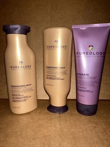 PUREOLOGY Nanoworks GOLD Shampoo + Conditioner +Superfood Mask- NEW!! FREE SHIPP - Picture 1 of 7
