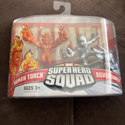 MARVEL Super Hero Squad Human Torch and Silver Surfer Action Figures - image 1 of 2