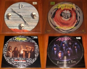 ANTHRAX 4x PICTURE DISC VINYL Lot PERSISTENCE OF TIME / MY WORLD / LAUGH / LODGE - Picture 1 of 9