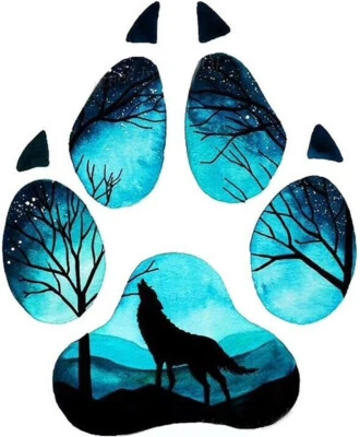 Tatuaggio temporaneo lupo impronta colorata stampa impermeabile una volta animale animali foresta