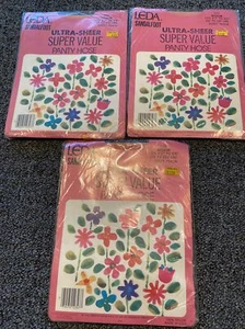 LOT (3) Leda Sandalfoot Pantyhose Dusty Peach Vintage Medium - U Get All 3 - Picture 1 of 4
